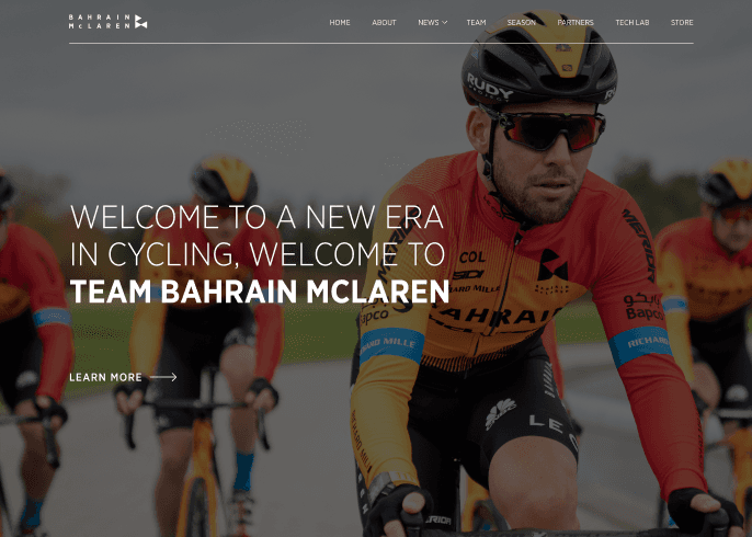 Bahrain McLaren home page screenshot