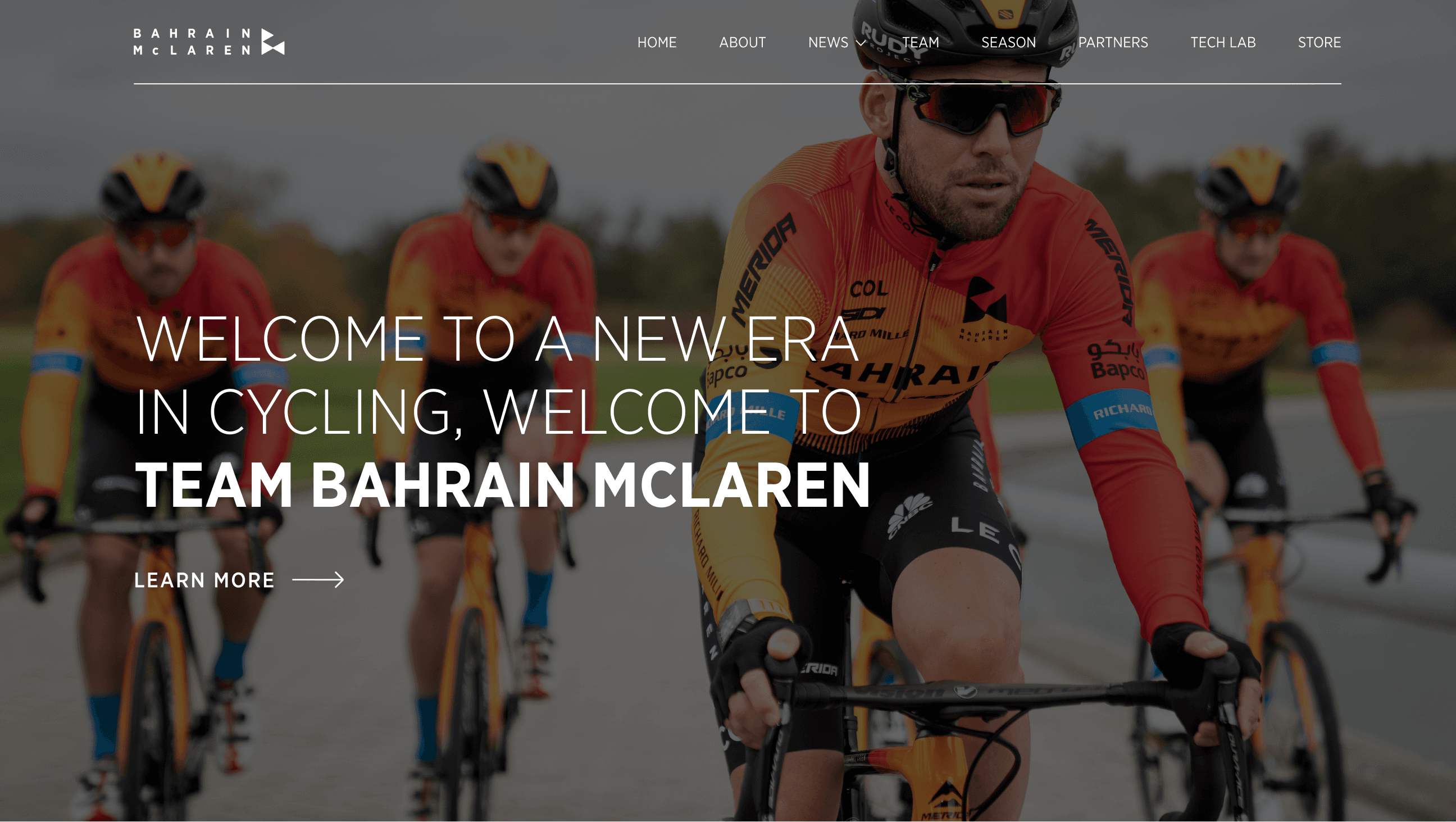 Bahrain McLaren home page screenshot