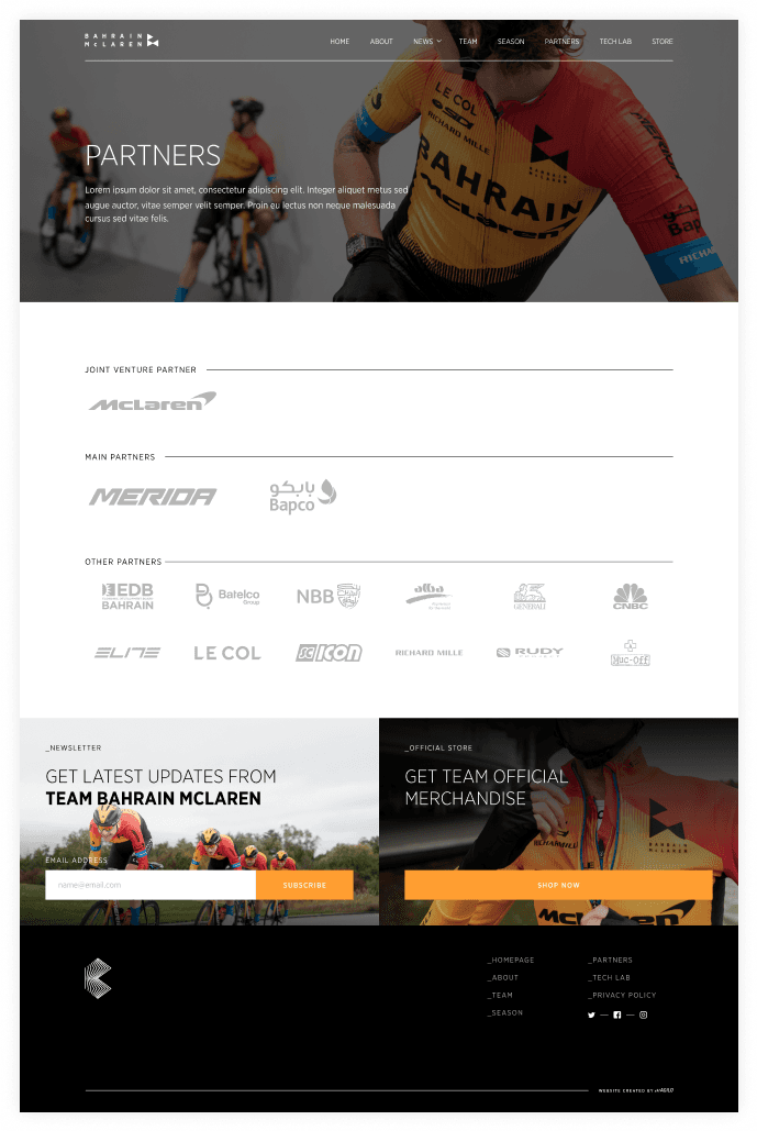 Screenshots of Bahrain McLaren page