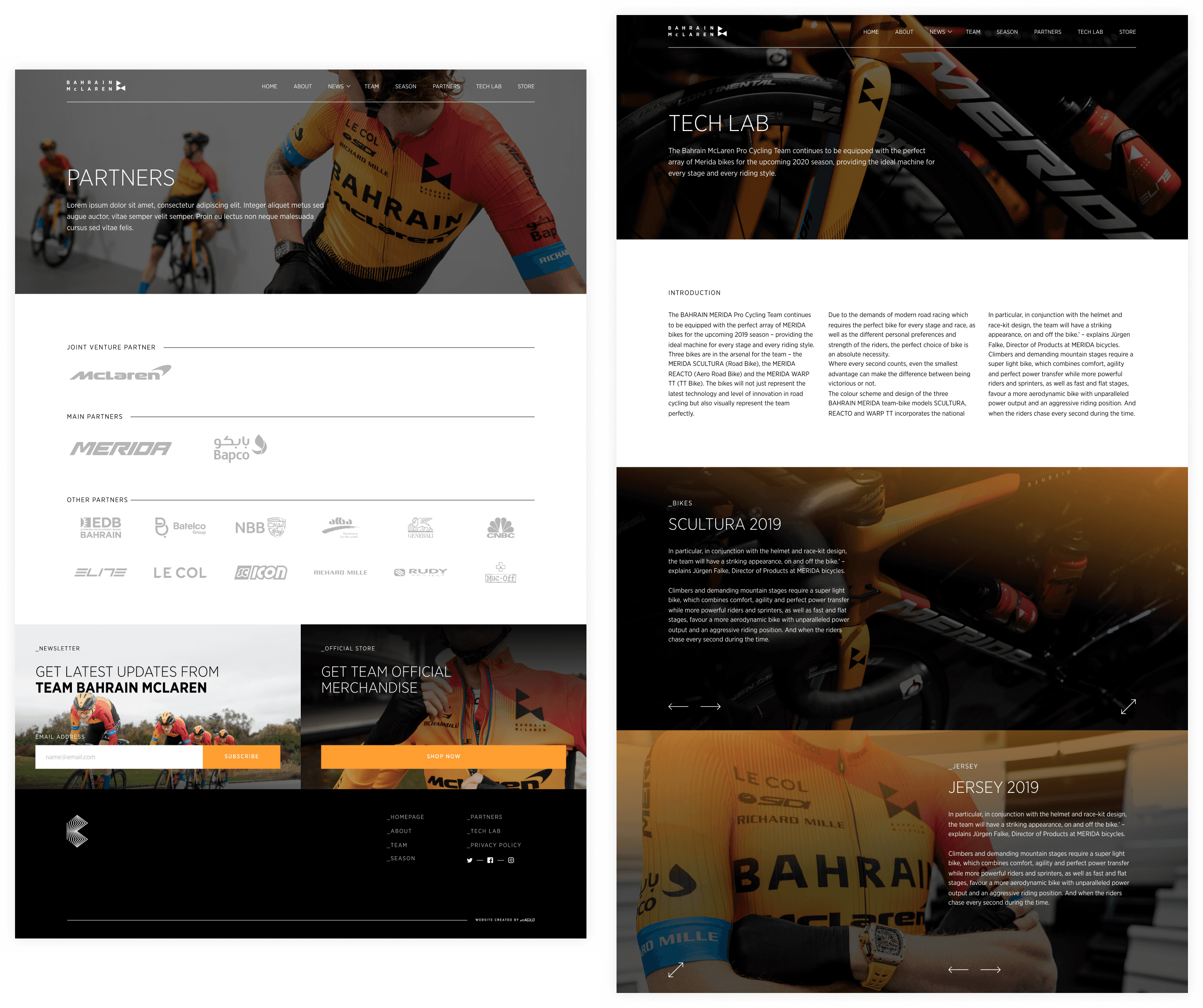 Screenshots of Bahrain McLaren page