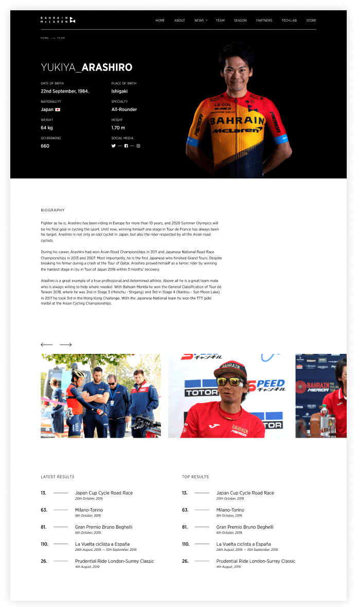 Screenshots from Bahrain McLaren page
