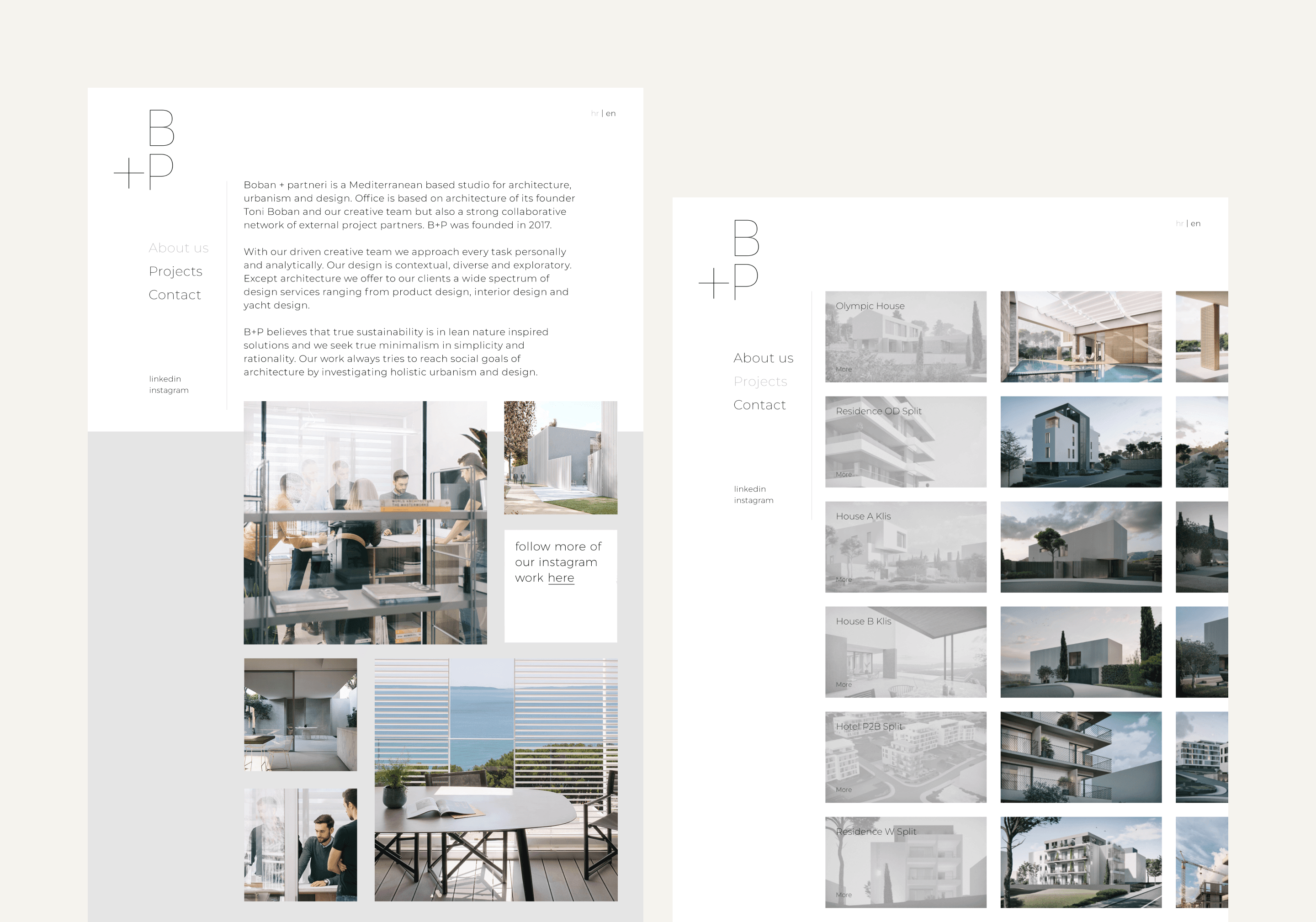 Boban + Partneri page screenshots