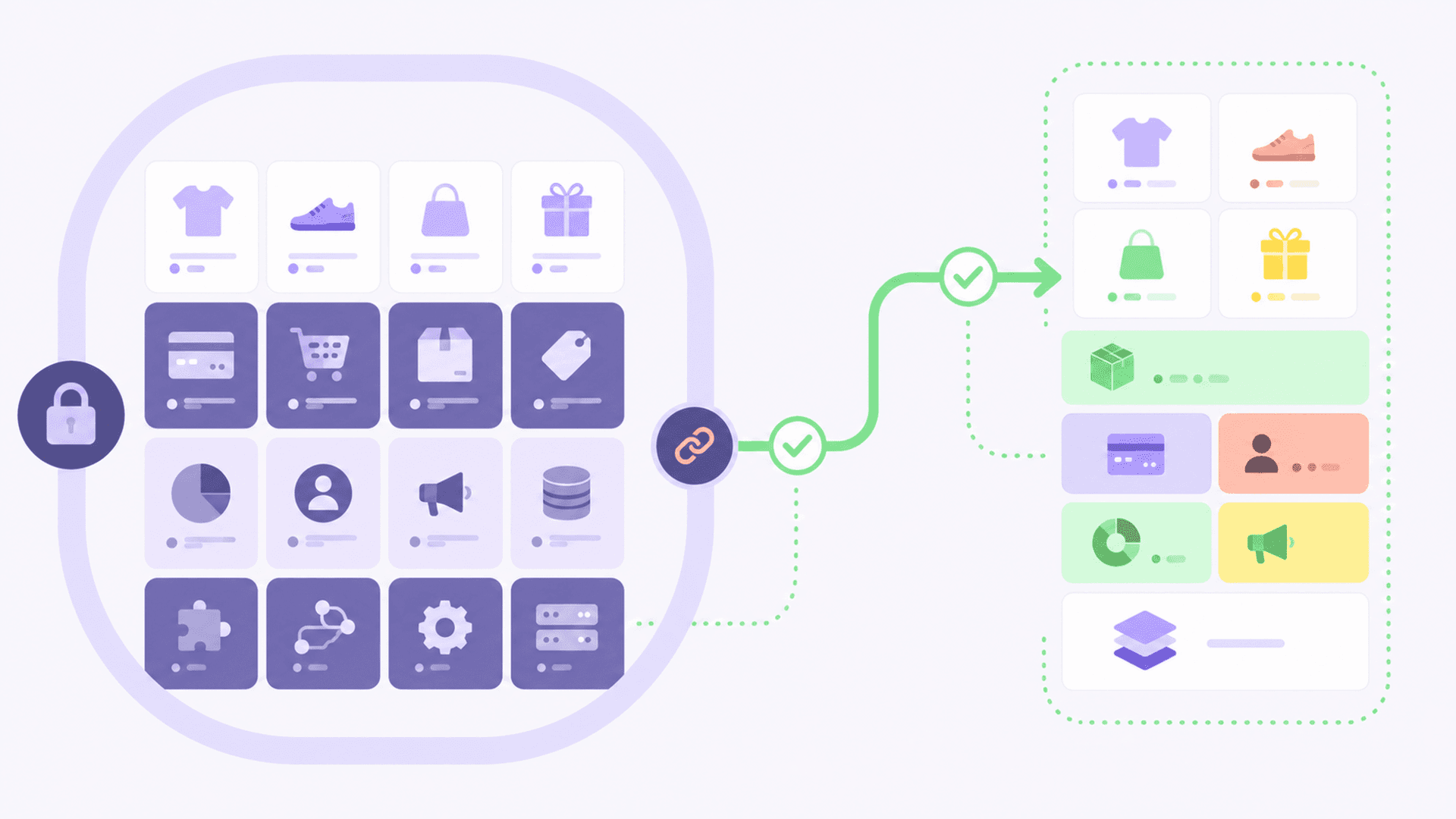 Abstract geometric composition representing zombie commerce platforms and platform lock-in risks