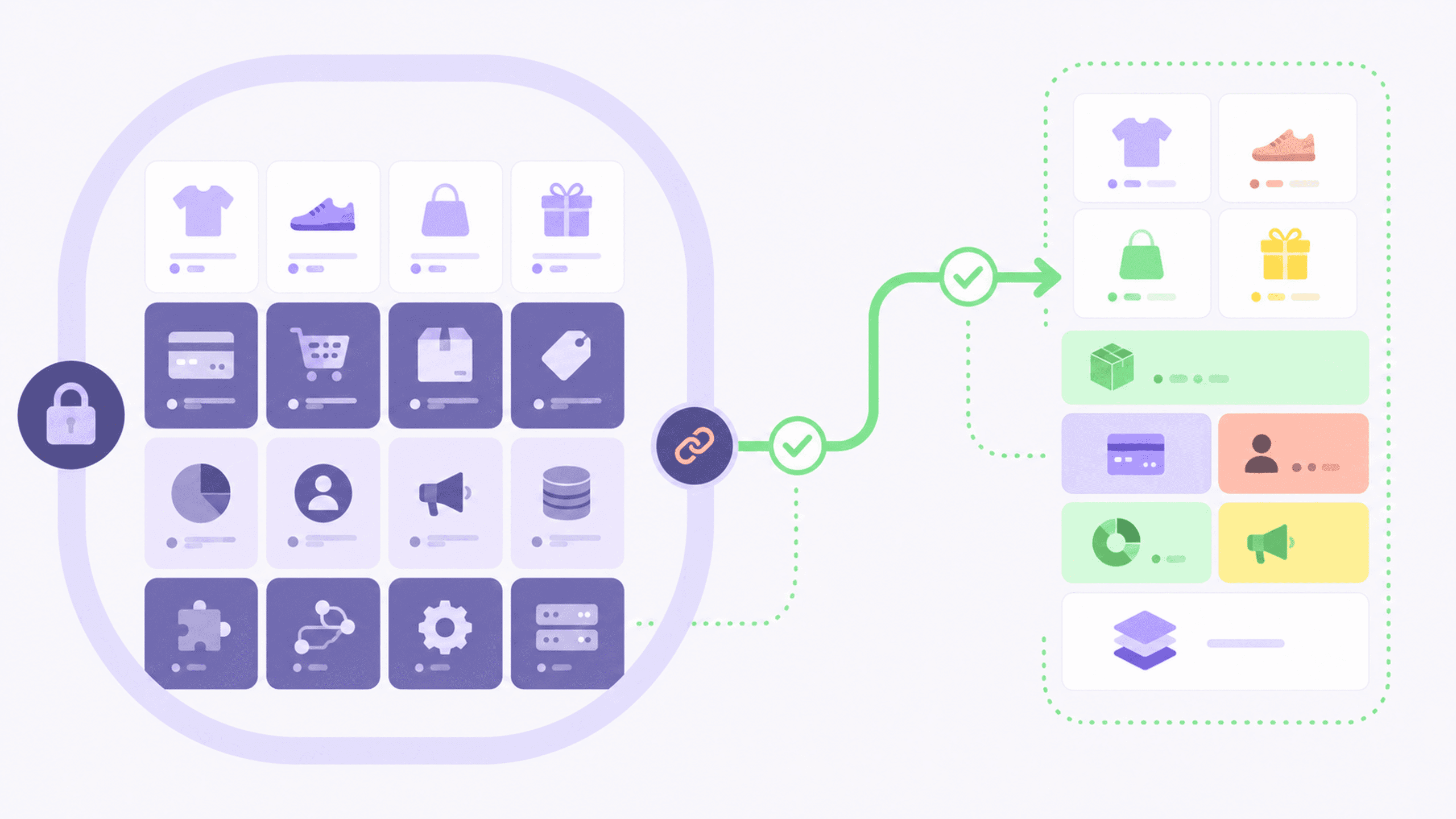 Abstract geometric composition representing zombie commerce platforms and platform lock-in risks