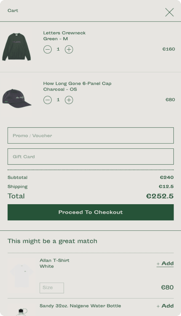 Palmes shopping cart