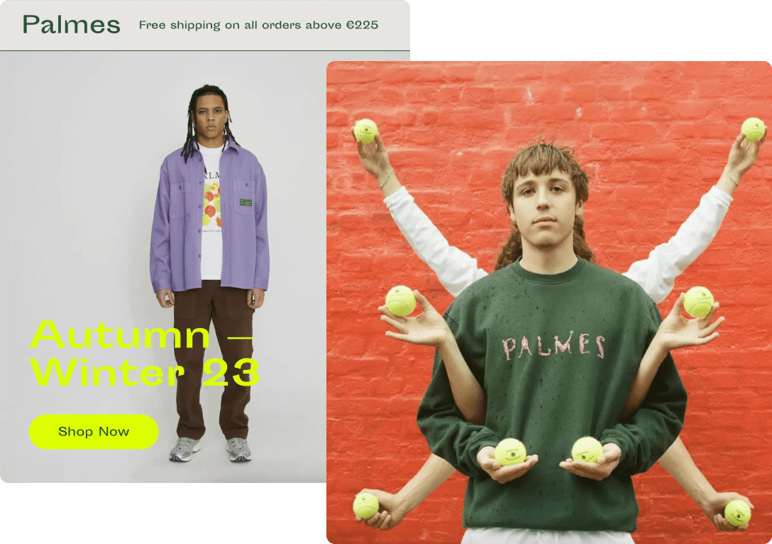 Palmes storefront and seasonal campaign